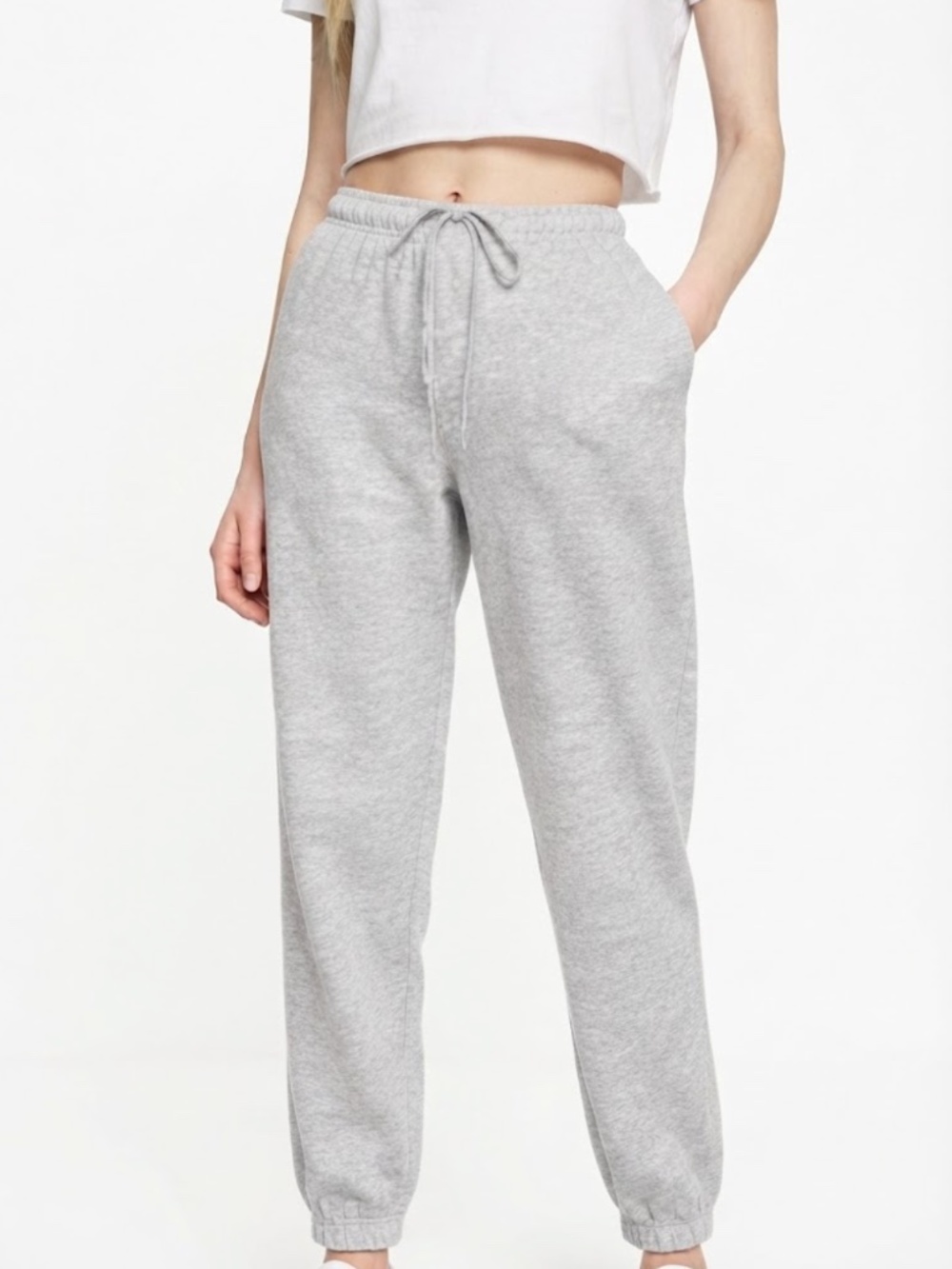 Topshop Petite Harley Sweatpant Joggers in Light Grey, XS 0-2